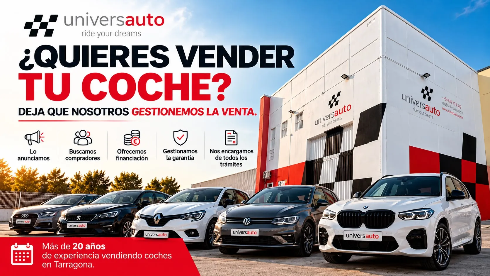 Vol vendre el seu cotxe? Deixi que nosaltres gestionem la venda. Més de 20 anys venent cotxes a Tarragona.